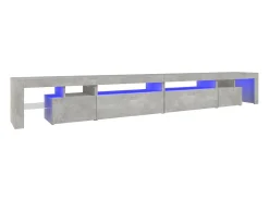 Móvel de TV com luzes LED 290x36,5x40 cm cimento PT329890^ Móvel De Tv