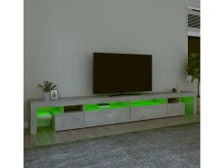 Móvel de TV com luzes LED 290x36,5x40 cm cimento PT329890^ Móvel De Tv