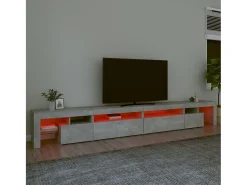 Móvel de TV com luzes LED 290x36,5x40 cm cimento PT329890^ Móvel De Tv
