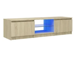 Clearance Móvel de TV com luzes LED 140x40x35,5 cm carvalho sonoma PT103984 Castanho