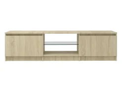 Clearance Móvel de TV com luzes LED 140x40x35,5 cm carvalho sonoma PT103984 Castanho