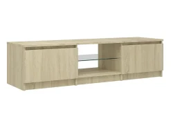 Clearance Móvel de TV com luzes LED 140x40x35,5 cm carvalho sonoma PT103984 Castanho