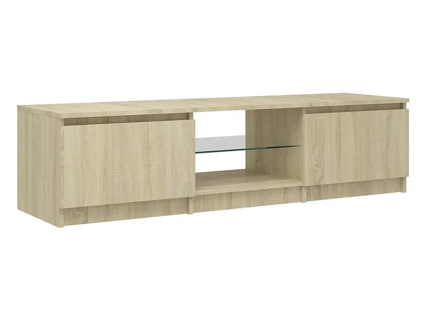 Clearance Móvel de TV com luzes LED 140x40x35,5 cm carvalho sonoma PT103984 Castanho