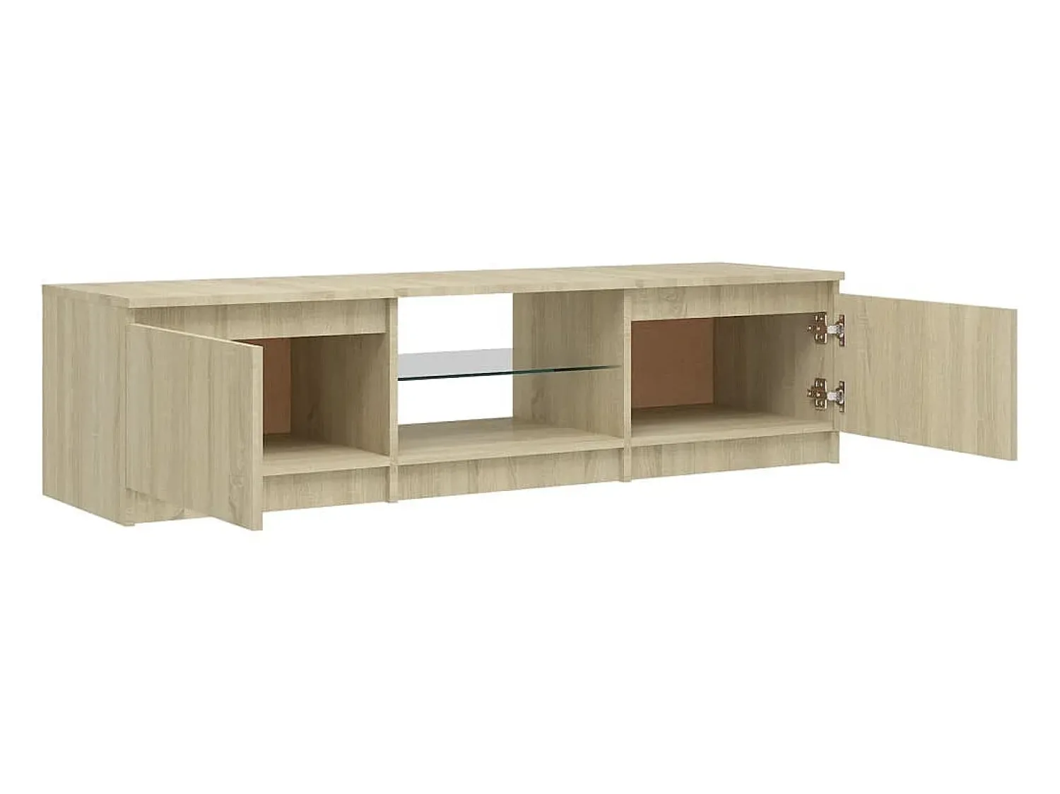 Clearance Móvel de TV com luzes LED 140x40x35,5 cm carvalho sonoma PT103984 Castanho