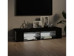 Móvel De Tv* Móvel de TV com luzes LED 135x39x30 cm PT113465 Preto