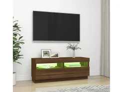 Clearance Móvel de TV com luzes LED 100x35x40 cm cor carvalho PT815587 Castanho