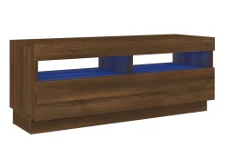 Clearance Móvel de TV com luzes LED 100x35x40 cm cor carvalho PT815587 Castanho