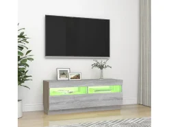 Móvel De Tv| Móvel de TV com luzes LED 100x35x40 cm sonoma PT115940 Cinzento