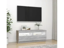 Móvel De Tv| Móvel de TV com luzes LED 100x35x40 cm sonoma PT115940 Cinzento
