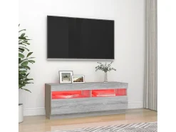 Móvel De Tv| Móvel de TV com luzes LED 100x35x40 cm sonoma PT115940 Cinzento