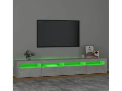 Móvel De Tv| Móvel de TV com luzes LED 240x35x40 cm cimento PT392498 Cinzento