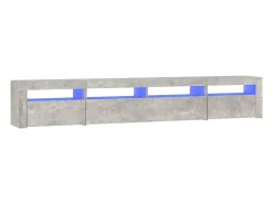 Móvel De Tv| Móvel de TV com luzes LED 240x35x40 cm cimento PT392498 Cinzento