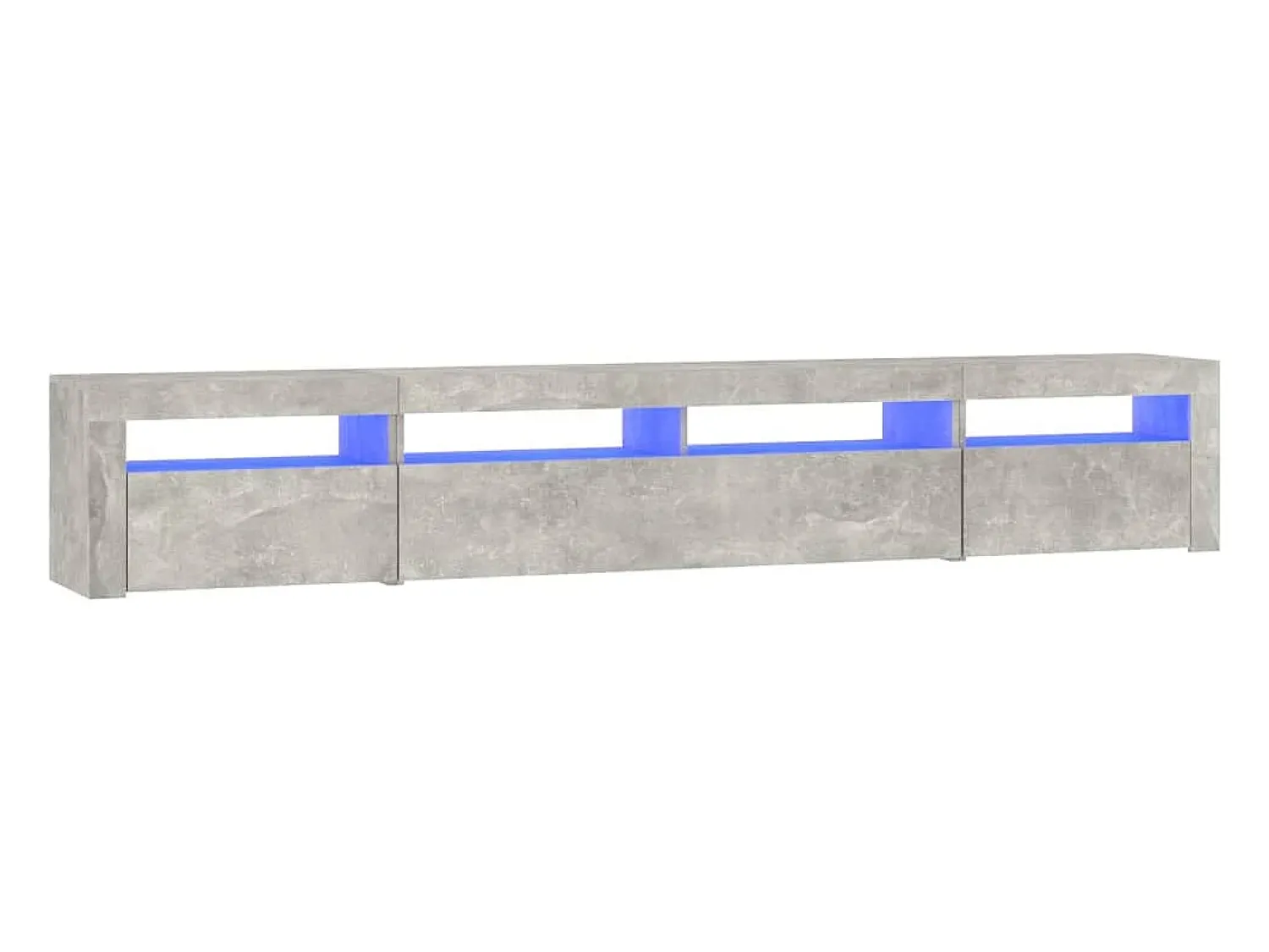 Móvel De Tv| Móvel de TV com luzes LED 240x35x40 cm cimento PT392498 Cinzento