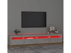 Móvel De Tv| Móvel de TV com luzes LED 240x35x40 cm cimento PT392498 Cinzento
