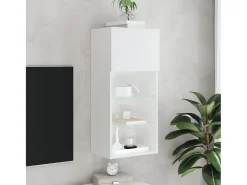 vidaxl Móvel de TV com luzes LED 40,5x30x90 cm Branco