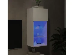 vidaxl Móvel de TV com luzes LED 40,5x30x90 cm Branco