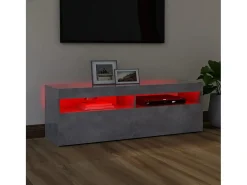 Móvel De Tv* Móvel de TV com luzes LED 120x35x40 cm cimento PT355370 Cinzento
