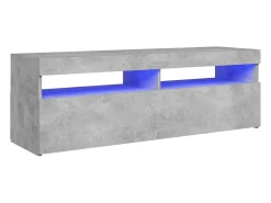 Móvel De Tv* Móvel de TV com luzes LED 120x35x40 cm cimento PT355370 Cinzento