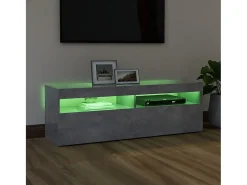 Móvel De Tv* Móvel de TV com luzes LED 120x35x40 cm cimento PT355370 Cinzento