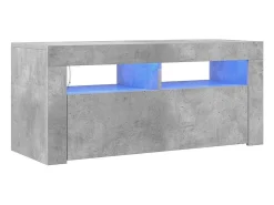 Móvel De Tv*vidaxl Móvel de TV com luzes LED 90x35x40 cm cimento Cinzento