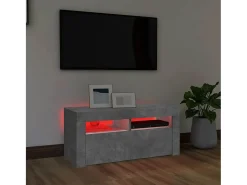 Móvel De Tv*vidaxl Móvel de TV com luzes LED 90x35x40 cm cimento Cinzento