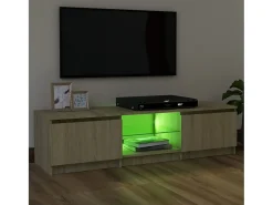 New Móvel de TV com luzes LED 120x30x35,5 cm carvalho sonoma PT783894 Castanho
