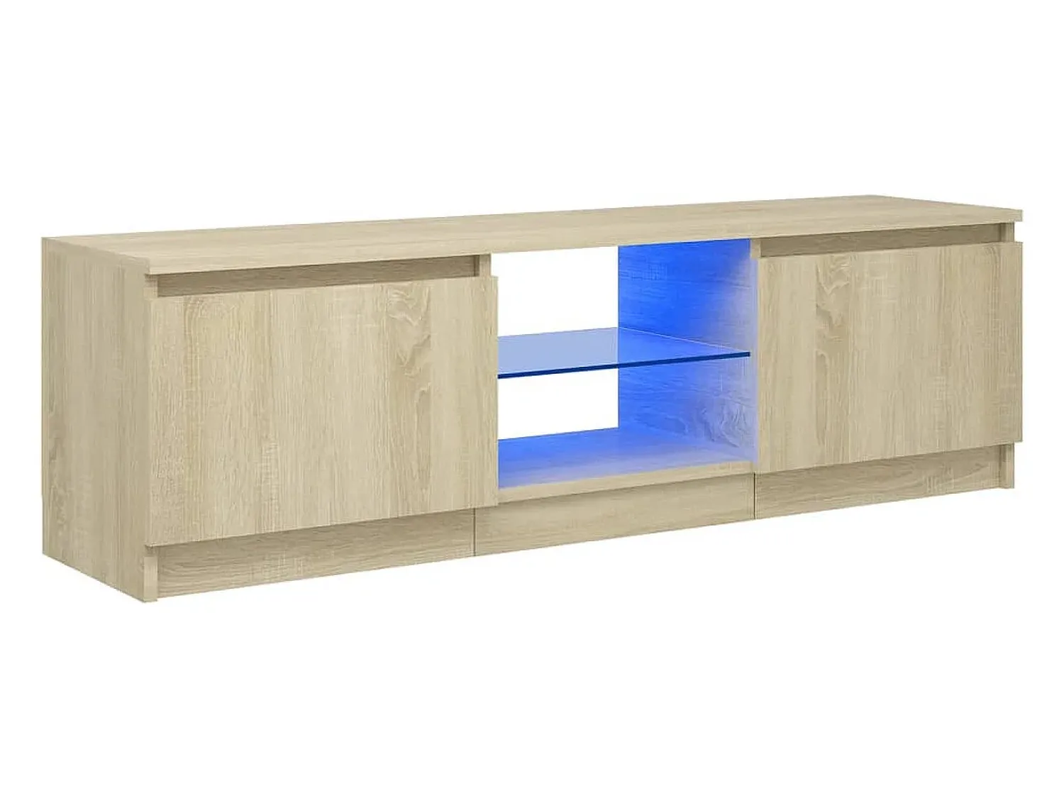New Móvel de TV com luzes LED 120x30x35,5 cm carvalho sonoma PT783894 Castanho