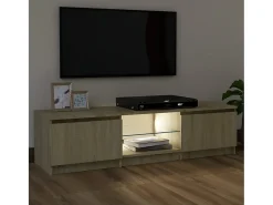 New Móvel de TV com luzes LED 120x30x35,5 cm carvalho sonoma PT783894 Castanho