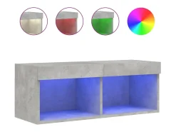 Móvel De Tv* Móvel de TV com luzes LED 80x30x30 cm cimento PT149346 Cinzento