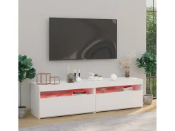 New Móvel de TV com luzes LED 2 pcs 75x35x40 cm PT233763 Branco