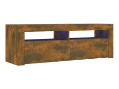 Móvel De Tv| Móvel de TV com luzes LED 120x35x40 cm carvalho fumado PT371756 Castanho