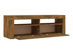 Móvel De Tv| Móvel de TV com luzes LED 120x35x40 cm carvalho fumado PT371756 Castanho