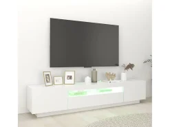 Móvel De Tv*vidaxl Móvel de TV com luzes LED 200x35x40 cm Branco