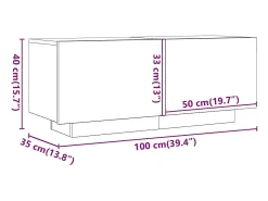 Móvel De Tv*vidaxl Móvel de TV com luzes LED 200x35x40 cm Branco