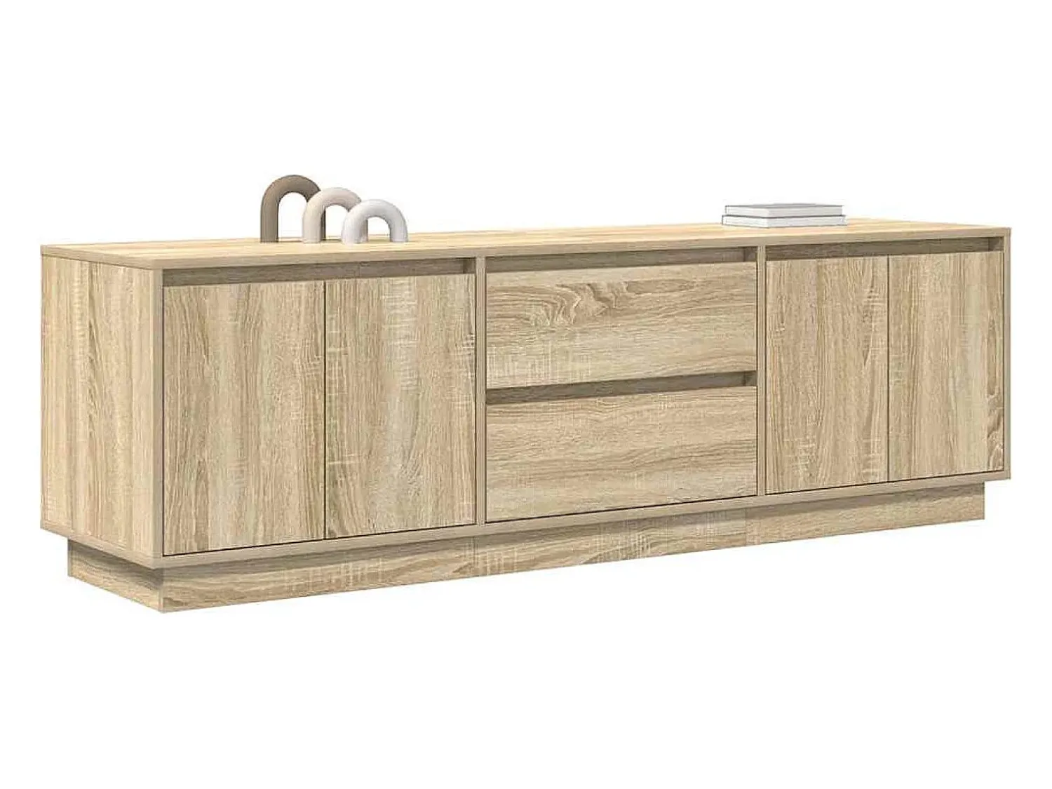 Móvel De Tv*vidaxl Móvel de TV com luzes LED 160,5x41x50 cm carvalho sonoma Castanho