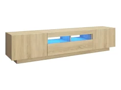 New Móvel de TV com luzes LED 180x35x40 cm carvalho sonoma PT216025 Castanho