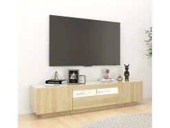 New Móvel de TV com luzes LED 180x35x40 cm carvalho sonoma PT216025 Castanho