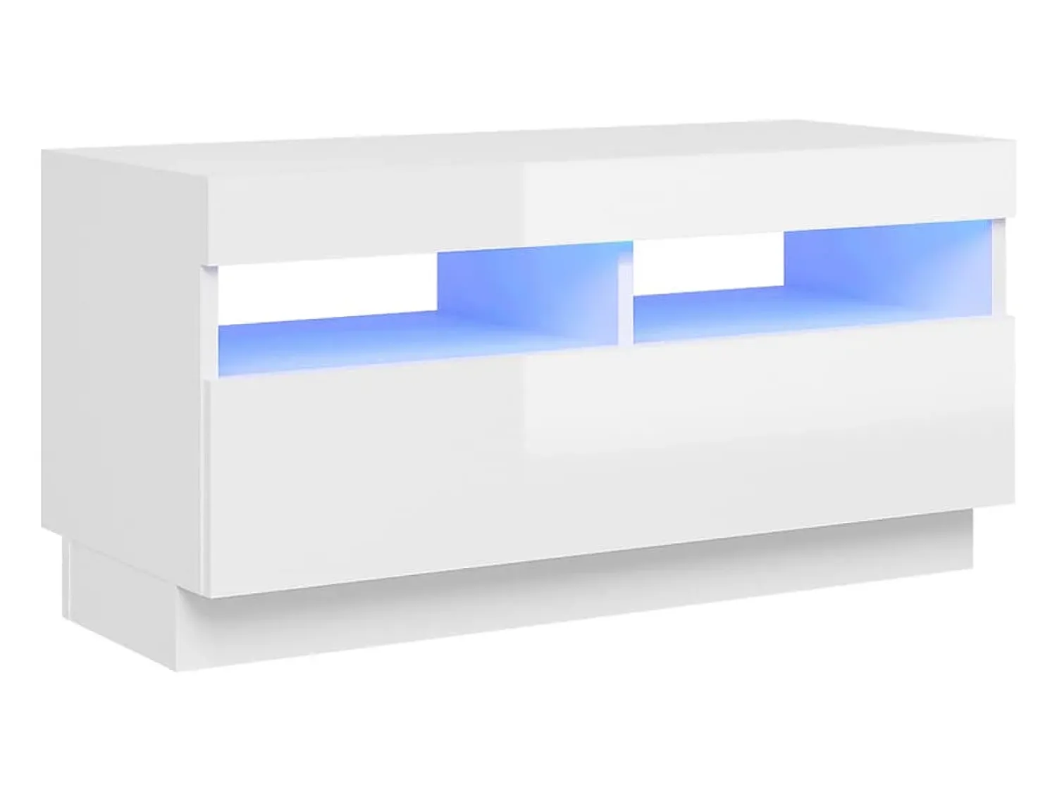 Móvel De Tv* Móvel de TV com luzes LED 80x35x40 cm brilhante PT273702 Branco