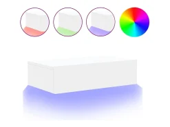 Móvel De Tv| Móvel de TV com luzes LED 60x35x15,5 cm PT528359 Branco