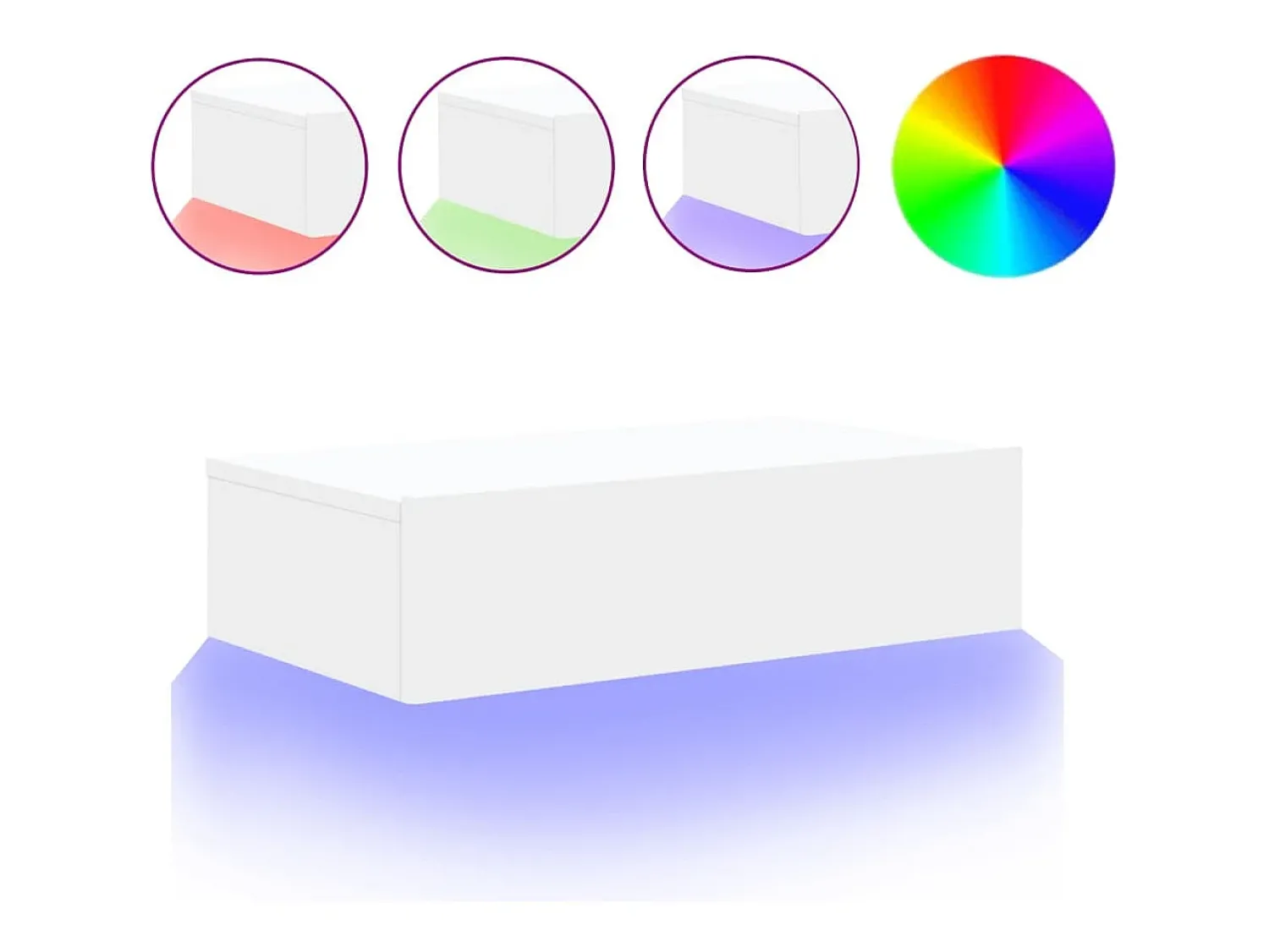 Móvel De Tv| Móvel de TV com luzes LED 60x35x15,5 cm PT528359 Branco