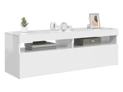 Móvel De Tv|vidaxl Móvel de TV com luzes LED 120x35x40 cm brilhante Branco