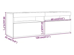 Móvel De Tv|vidaxl Móvel de TV com luzes LED 120x35x40 cm brilhante Branco