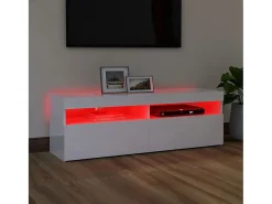 Móvel De Tv|vidaxl Móvel de TV com luzes LED 120x35x40 cm brilhante Branco