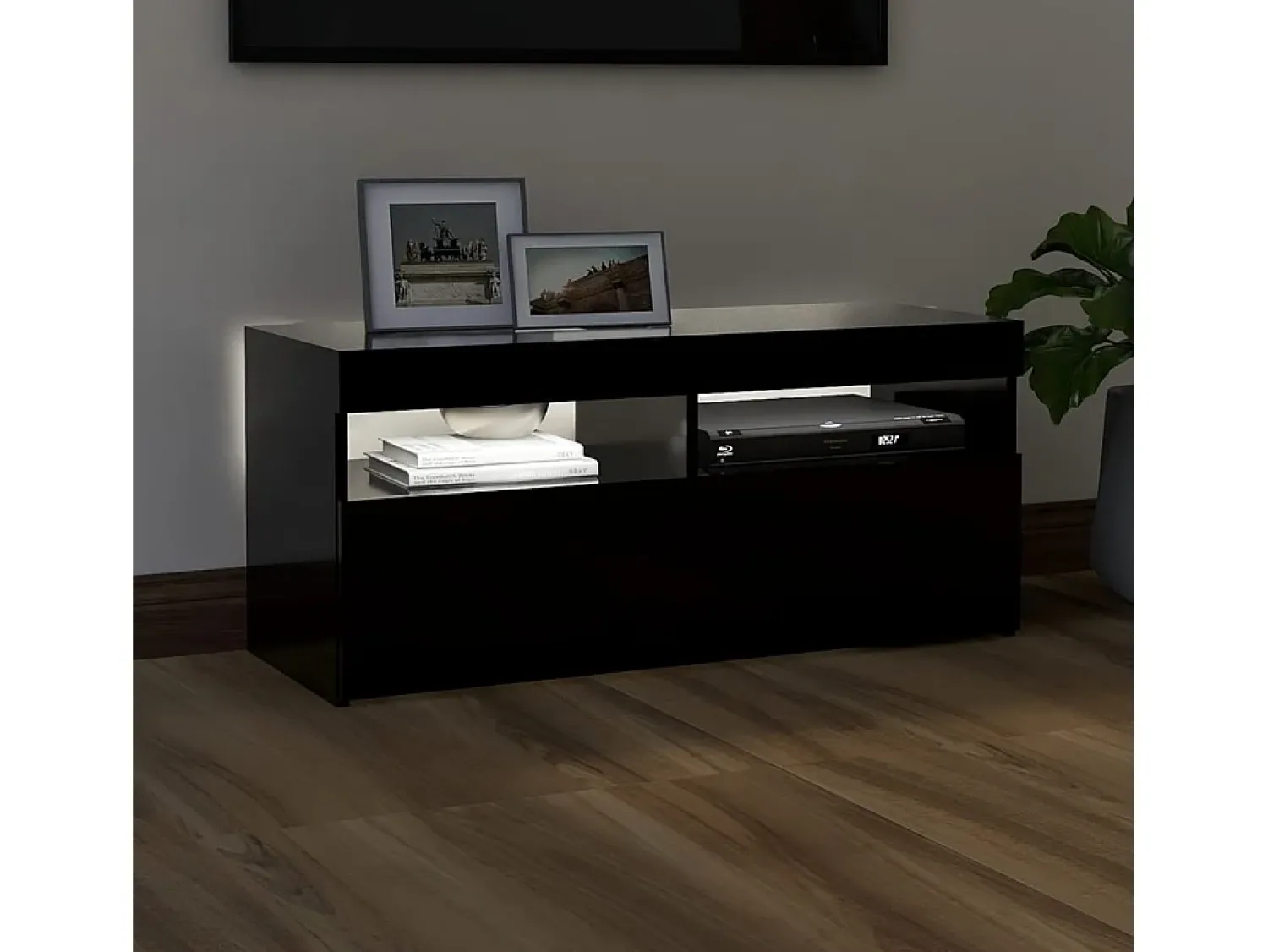 Hot Móvel de TV com luzes LED 90x35x40 cm PT519934 Preto