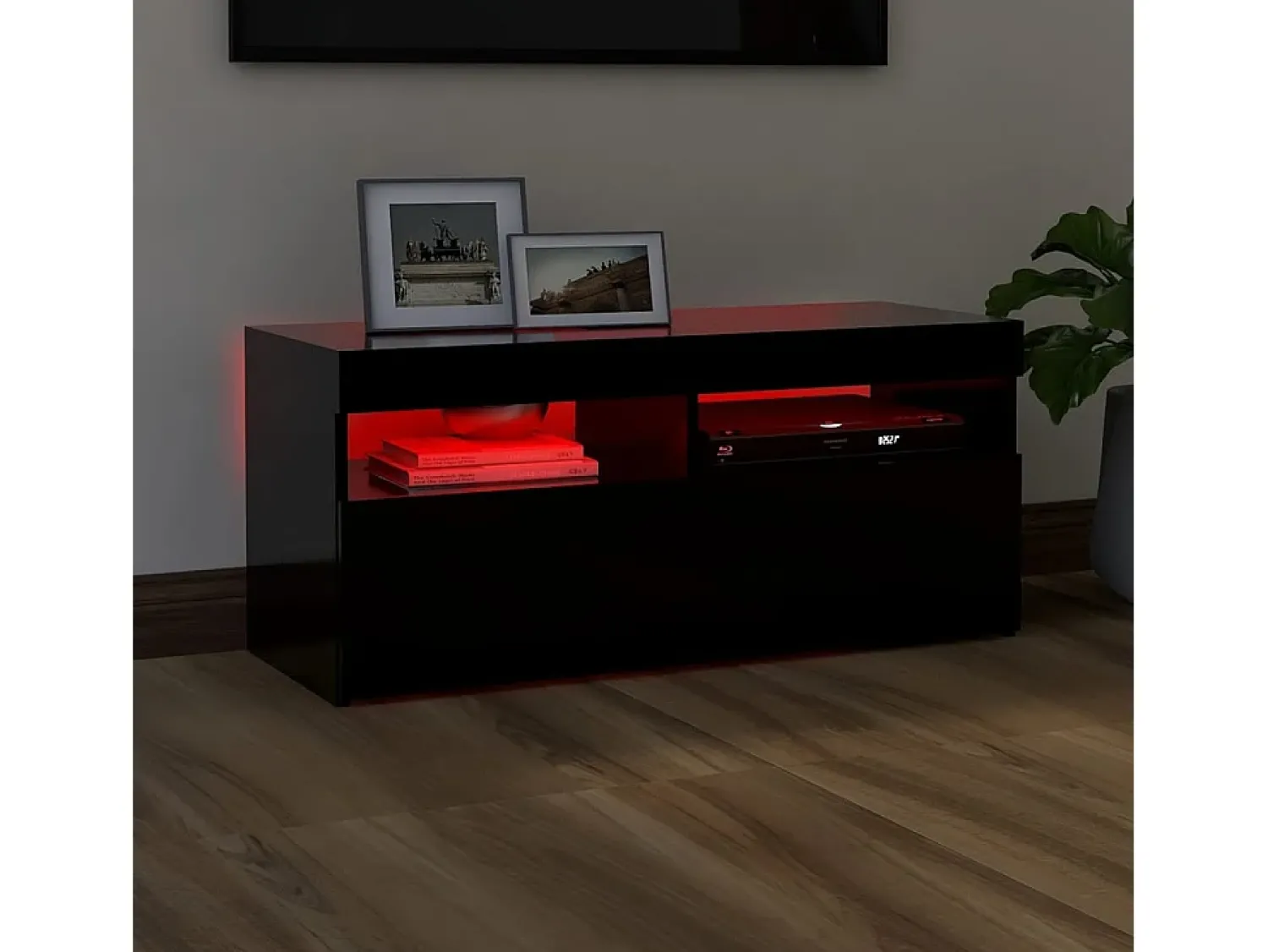 Hot Móvel de TV com luzes LED 90x35x40 cm PT519934 Preto