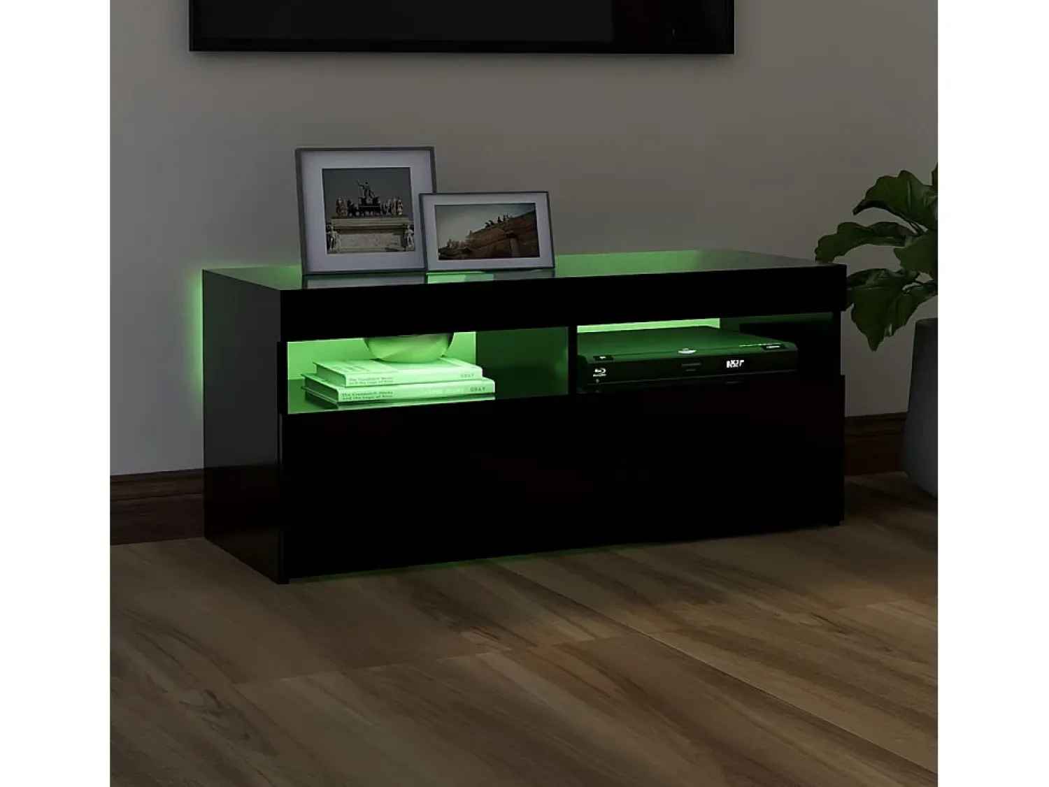Hot Móvel de TV com luzes LED 90x35x40 cm PT519934 Preto