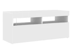Móvel De Tv|vidaxl Móvel de TV com luzes LED 90x35x40 cm Branco