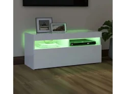 Móvel De Tv|vidaxl Móvel de TV com luzes LED 90x35x40 cm Branco