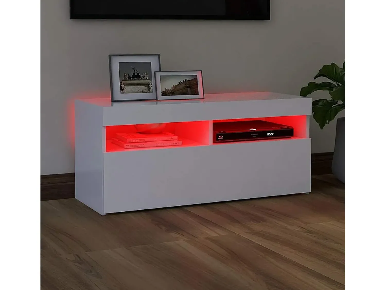 Móvel De Tv|vidaxl Móvel de TV com luzes LED 90x35x40 cm Branco