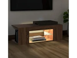 Móvel De Tv* Móvel de TV com luzes LED 90x39x30 cm cor carvalho PT420520 Castanho